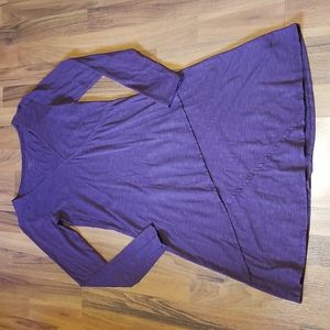 Horny Toad Eggplant Purple Long Sleeve A-line T-Shirt Dress, XS